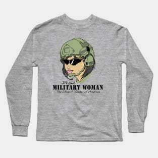 Proud Military Woman  V3  (light tees) Long Sleeve T-Shirt